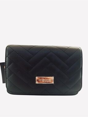 bebe Sophia Black Quilted Small Crossbody Bag